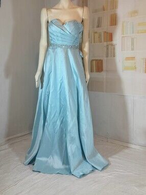 Darling Strapless Light Blue Sweetheart Ball Gown with Beaded Waist